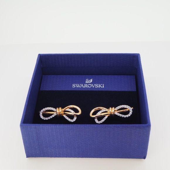 Swarovski Lifelong Bow Pierced Earrings Dress, Crystal Authentic 5447089 - Picture 3 of 6
